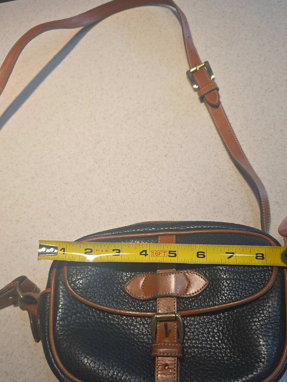 Dooney & Bourke Black Crossbody Bag with Brown Trim